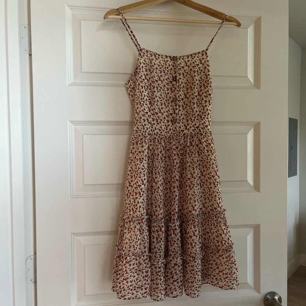 Floral Print Button Front Sundress
